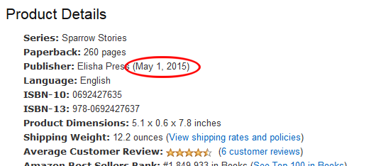 Amazon listing screenshot showing publication date for Flight School